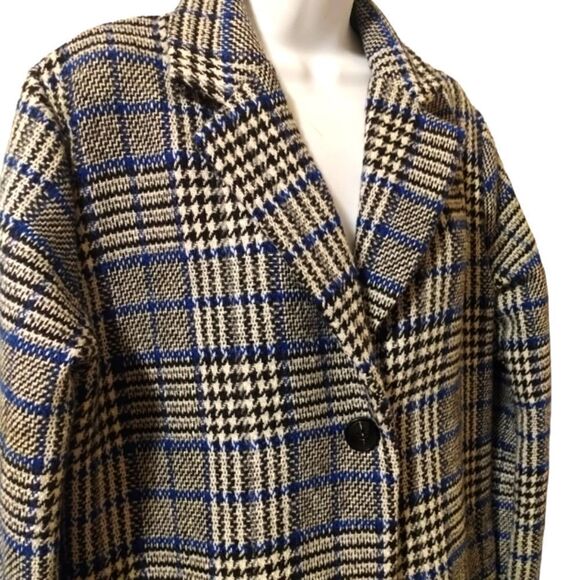Coco + Carmen Metro plaid trench coat size S/M - Picture 4 of 9